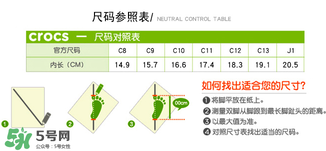 Crocs童鞋尺碼對(duì)照表 Crocs童鞋尺碼如何選擇？