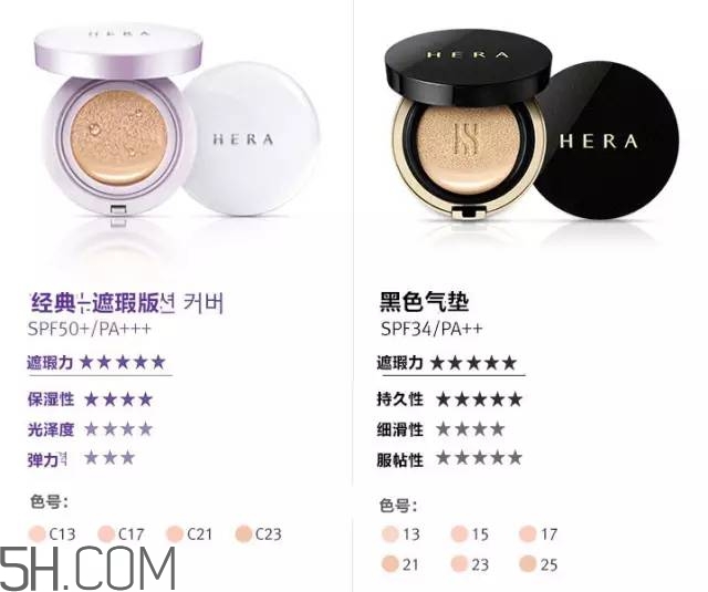hera氣墊各個版本的區別_赫妍氣墊bb霜版本怎么選
