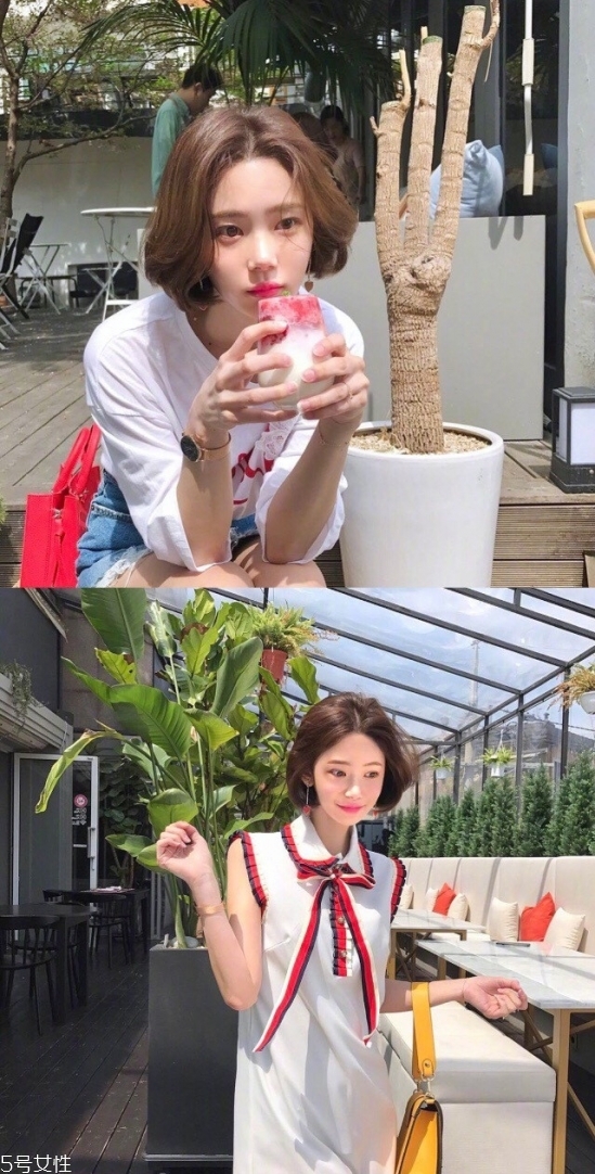 短發波波頭怎么樣好看 知性又輕熟的韓式中分短發
