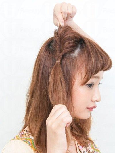 女生貓耳發型的扎法圖解 一分鐘搞定